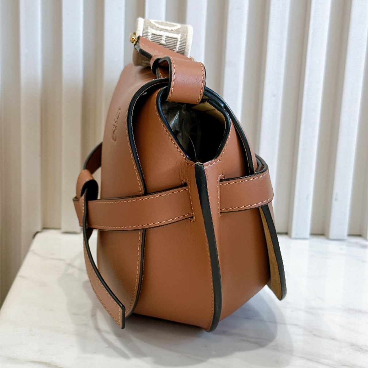 Loewe Gate Small in Tan Calfskin