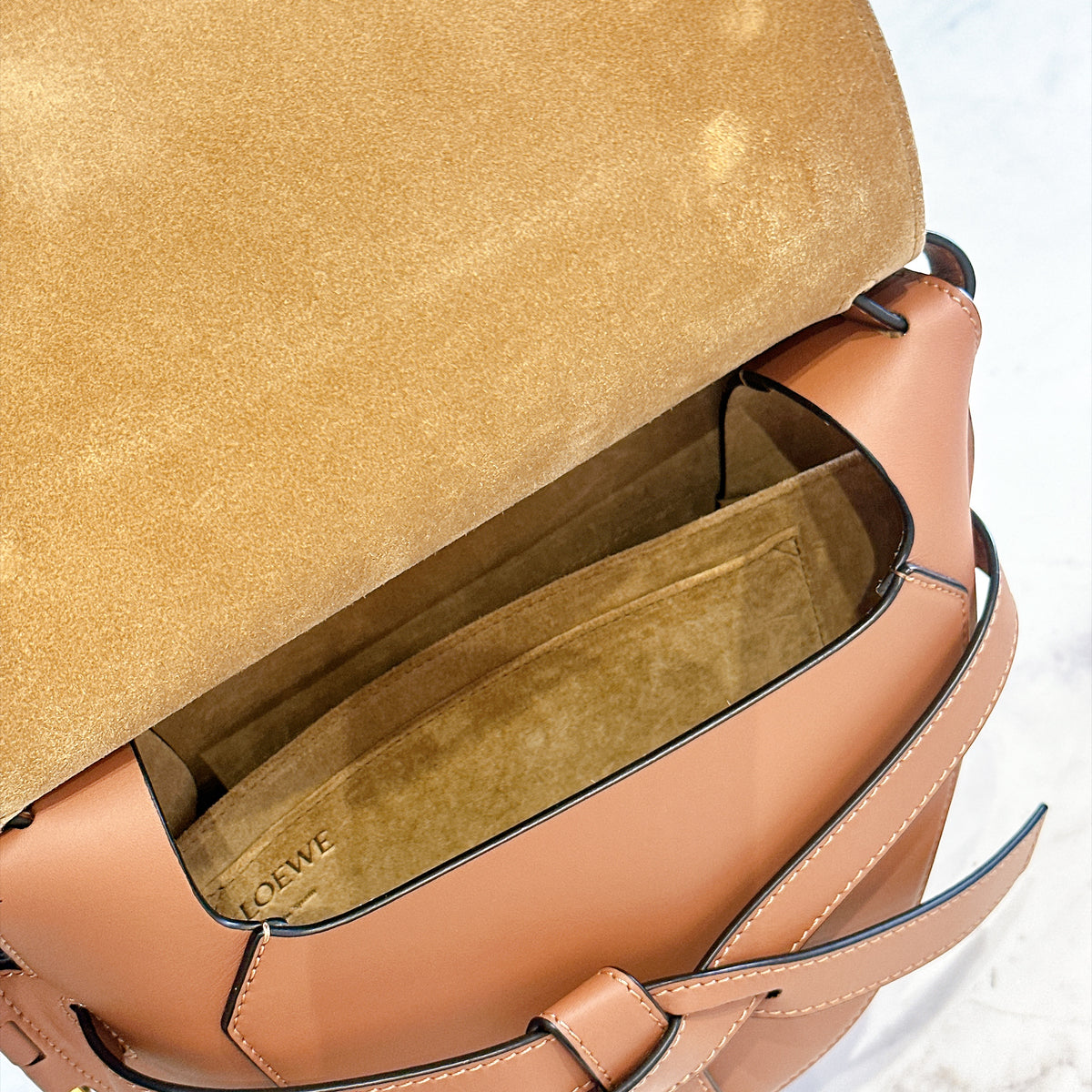 Loewe Gate Small in Tan Calfskin