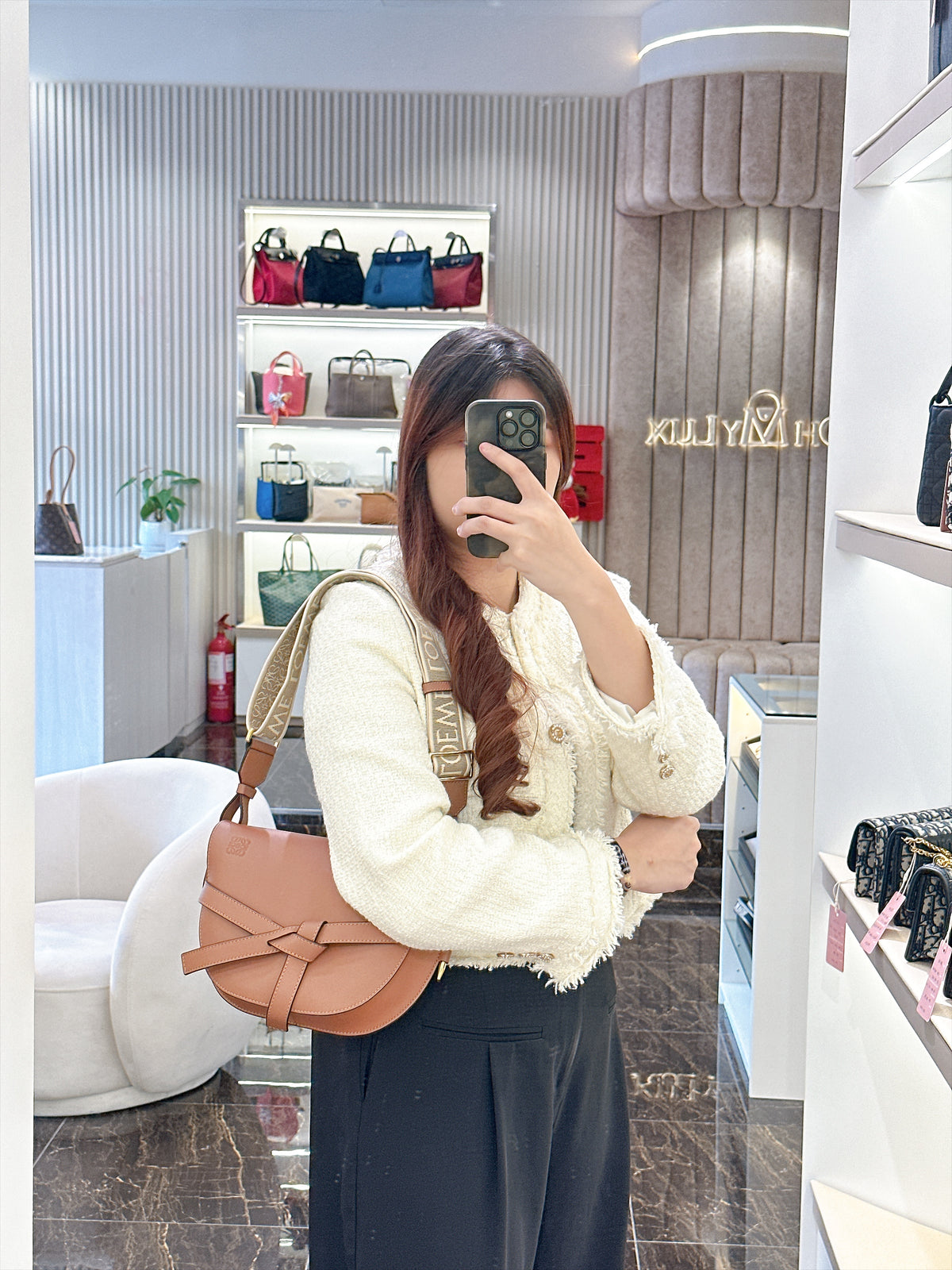 Loewe Gate Small in Tan Calfskin