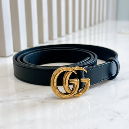 Gucci Marmont Black Belt in GHW