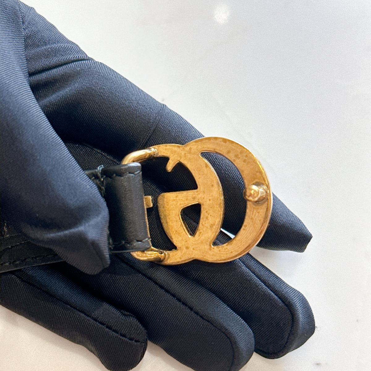 Gucci Marmont Black Belt in GHW