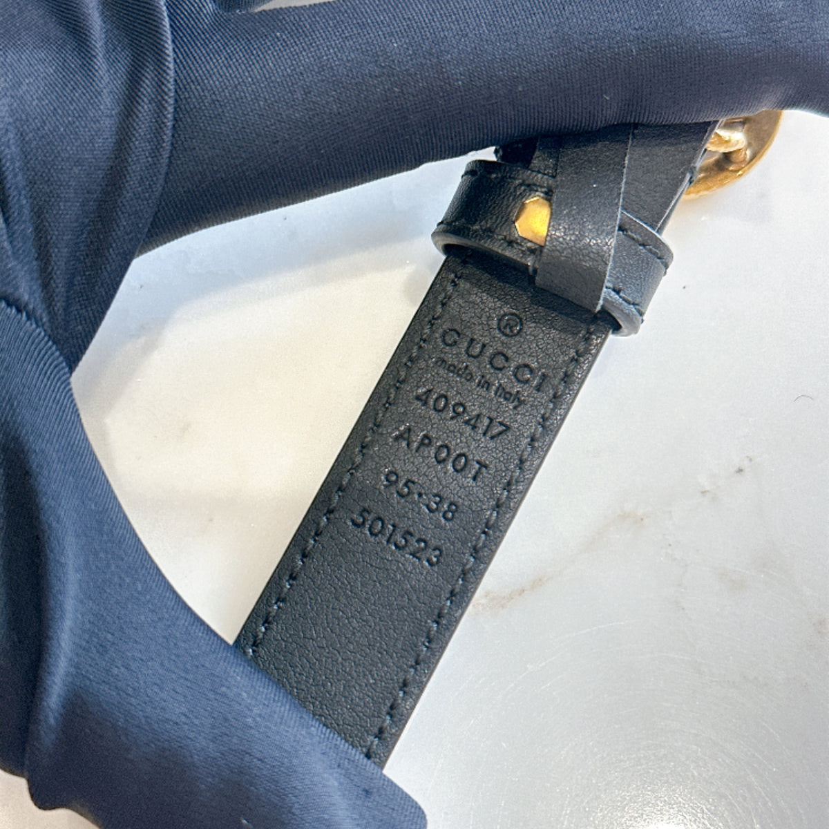 Gucci Marmont Black Belt in GHW
