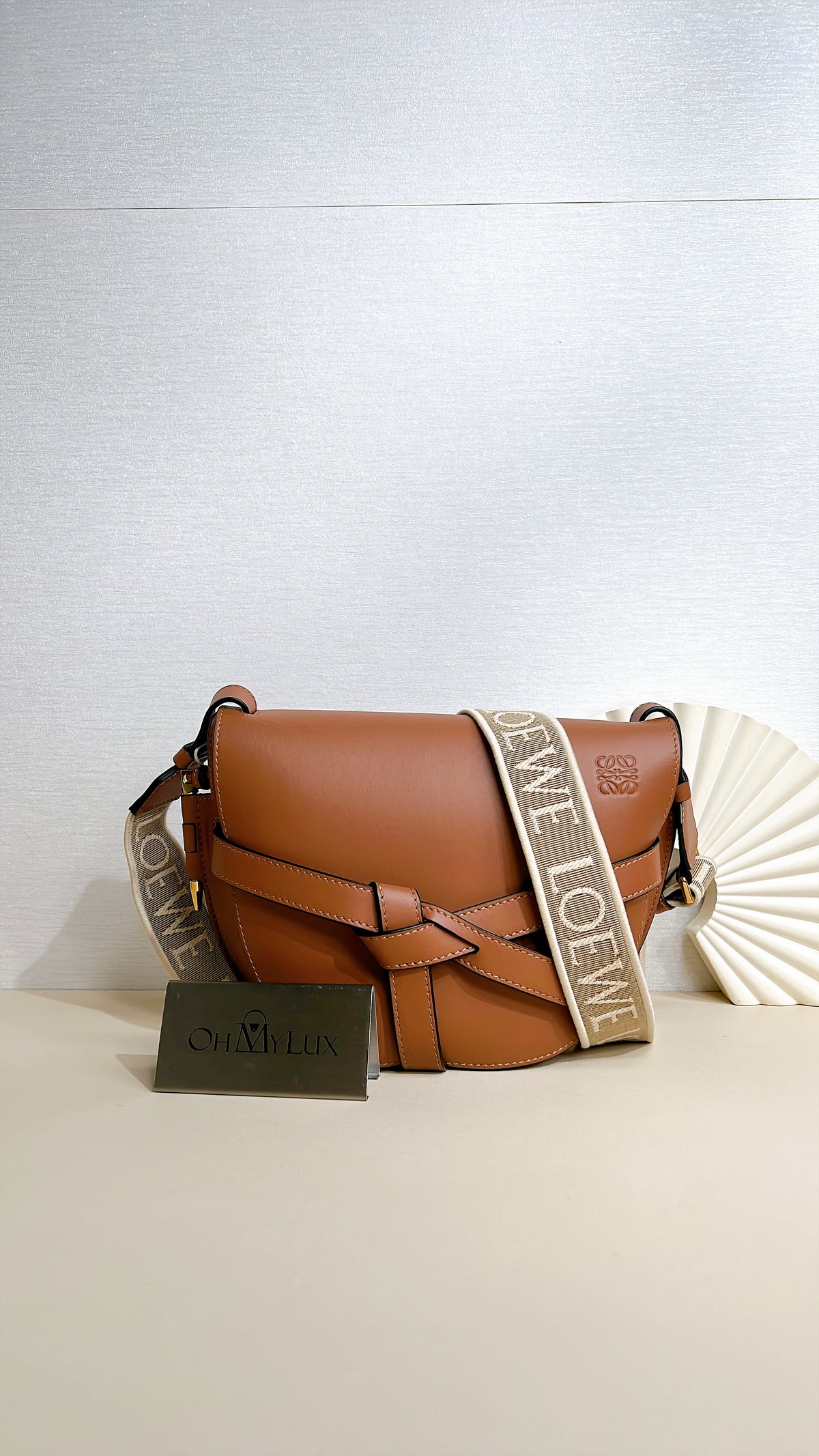 Loewe Gate Small in Tan Calfskin