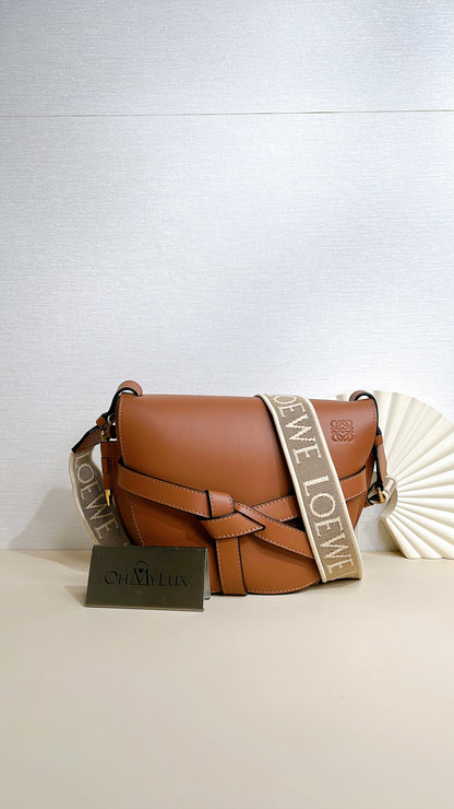 Loewe Gate Small in Tan Calfskin