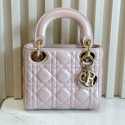 Lady Dior Mini in Pearlescent Pink