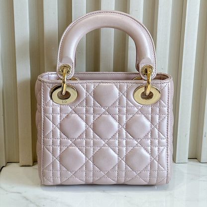 Lady Dior Mini in Pearlescent Pink