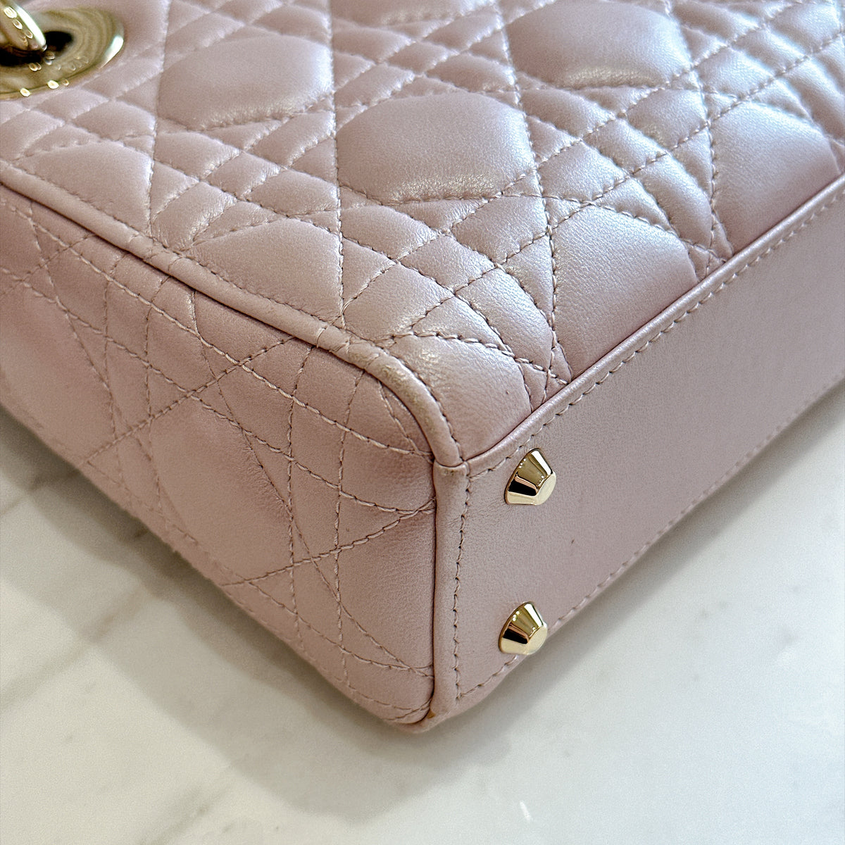 Lady Dior Mini in Pearlescent Pink