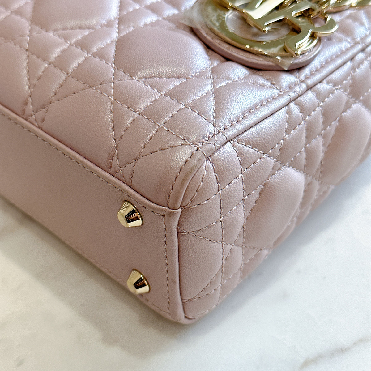 Lady Dior Mini in Pearlescent Pink