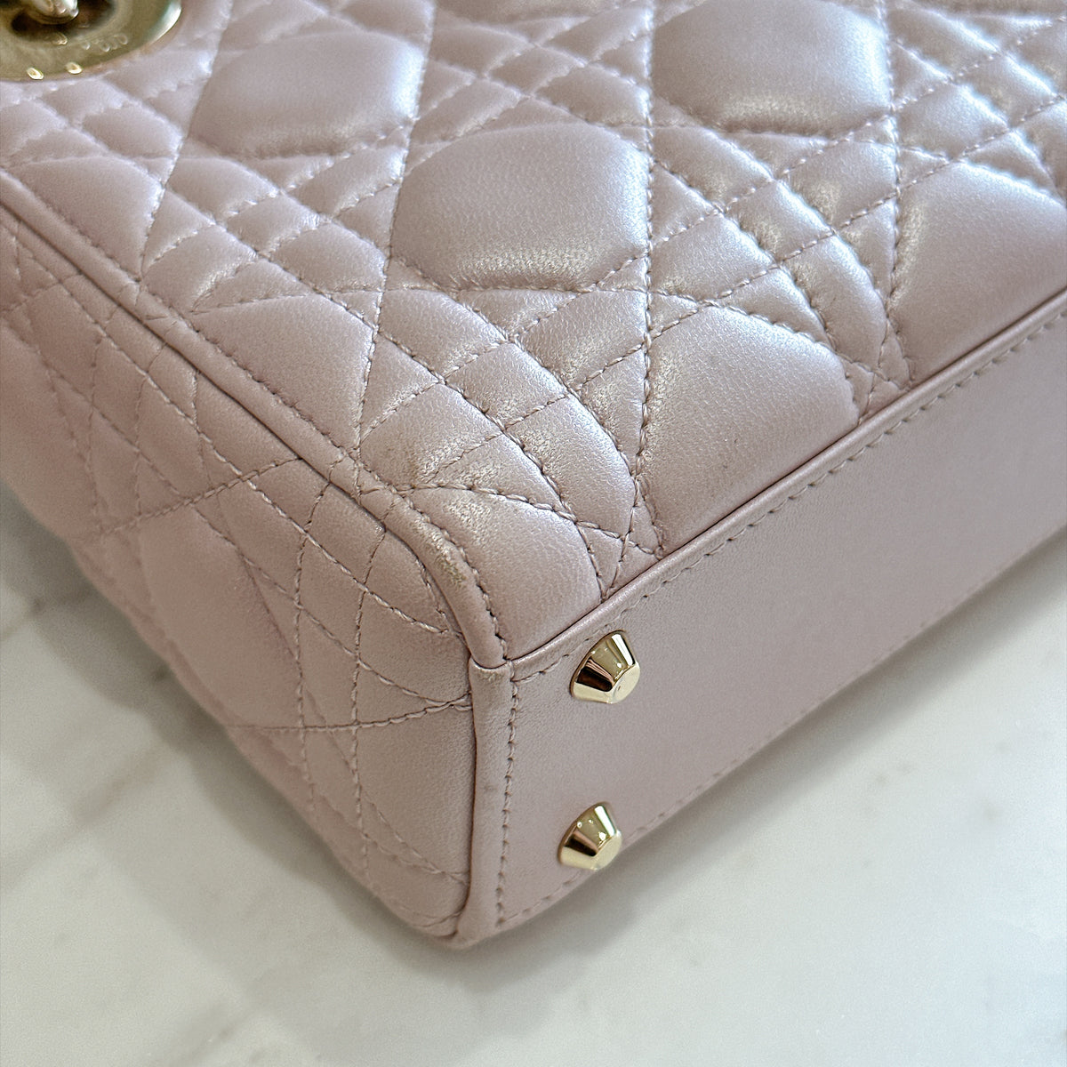Lady Dior Mini in Pearlescent Pink