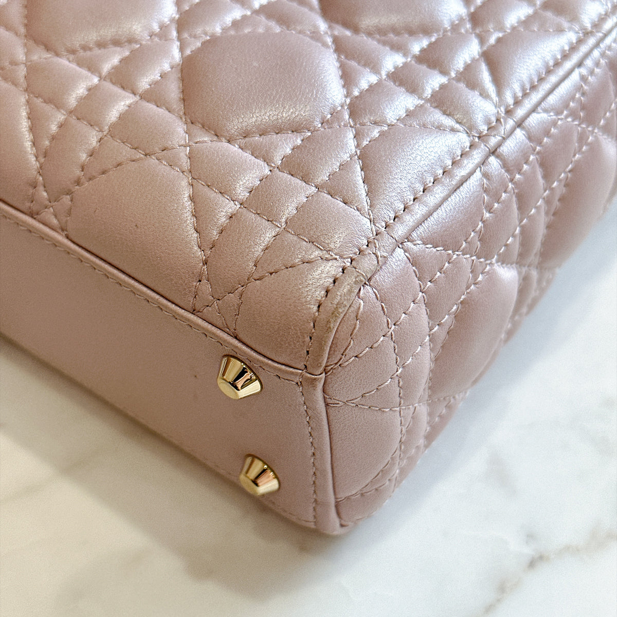 Lady Dior Mini in Pearlescent Pink