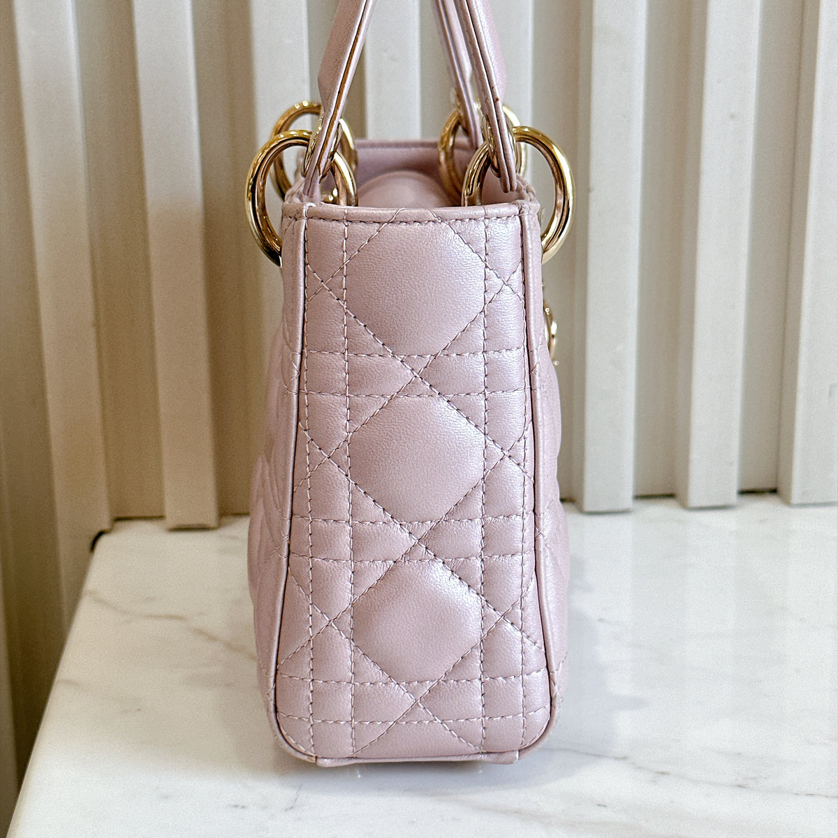 Lady Dior Mini in Pearlescent Pink