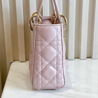 Lady Dior Mini in Pearlescent Pink
