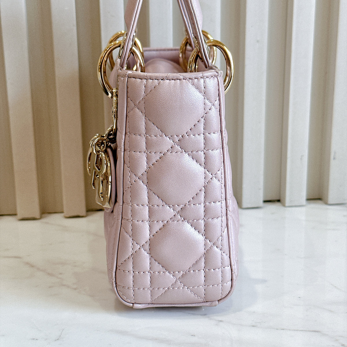 Lady Dior Mini in Pearlescent Pink