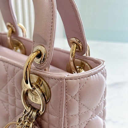 Lady Dior Mini in Pearlescent Pink