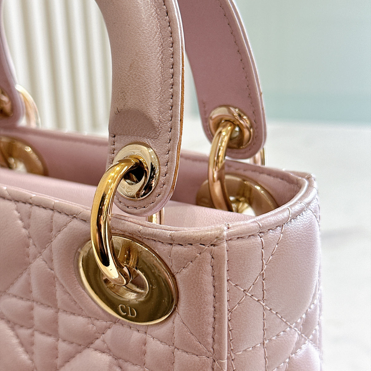 Lady Dior Mini in Pearlescent Pink