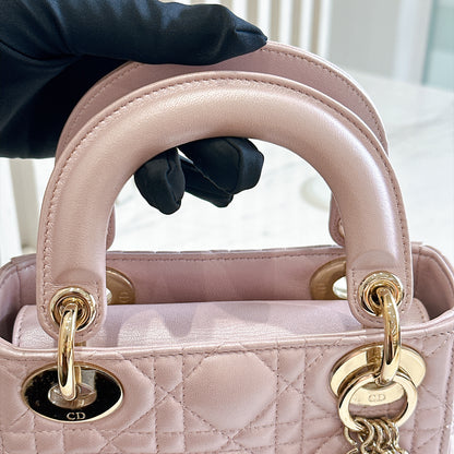 Lady Dior Mini in Pearlescent Pink