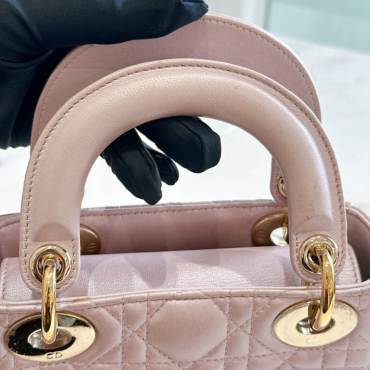 Lady Dior Mini in Pearlescent Pink