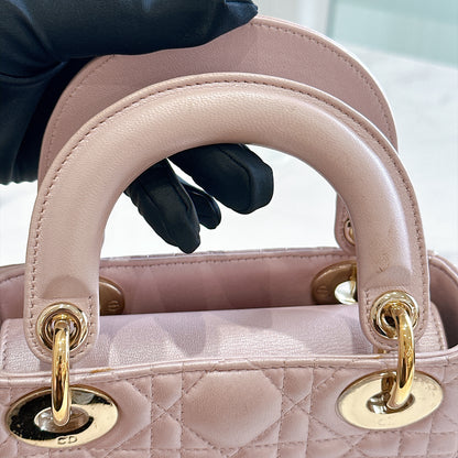 Lady Dior Mini in Pearlescent Pink