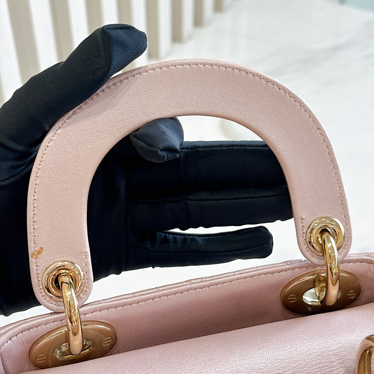 Lady Dior Mini in Pearlescent Pink