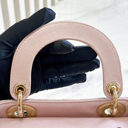 Lady Dior Mini in Pearlescent Pink