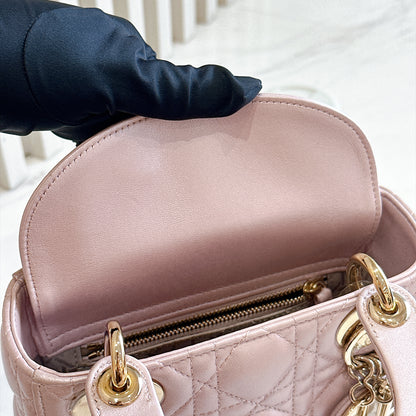 Lady Dior Mini in Pearlescent Pink