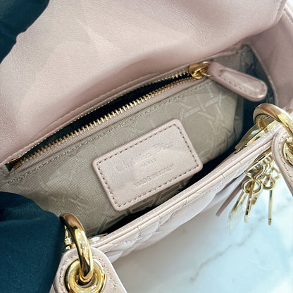 Lady Dior Mini in Pearlescent Pink