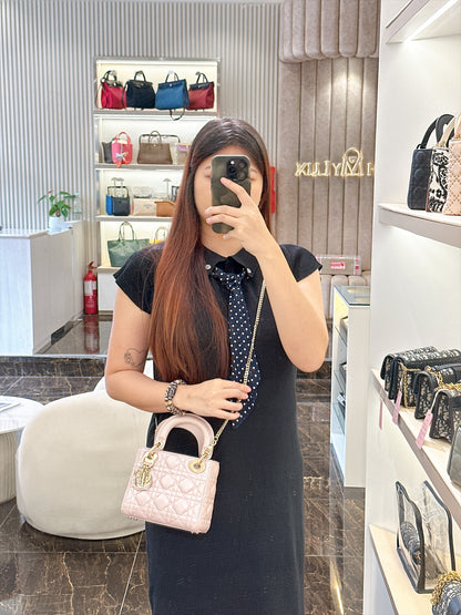 Lady Dior Mini in Pearlescent Pink