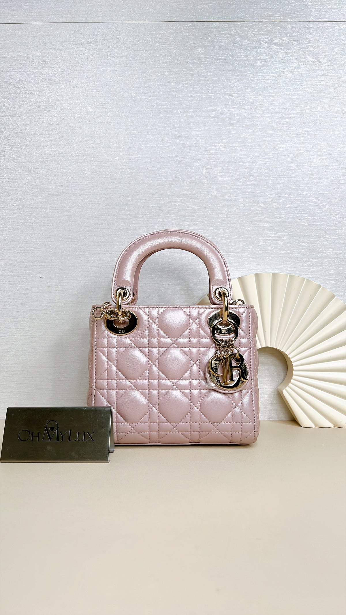 Lady Dior Mini in Pearlescent Pink