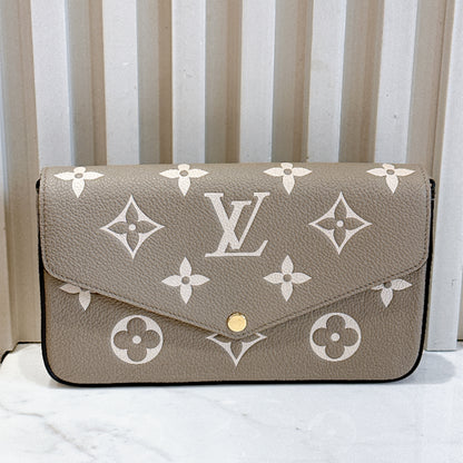 LV Felicie Pochette in Touterelle/Creme Empreinte Leather