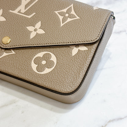 LV Felicie Pochette in Touterelle/Creme Empreinte Leather