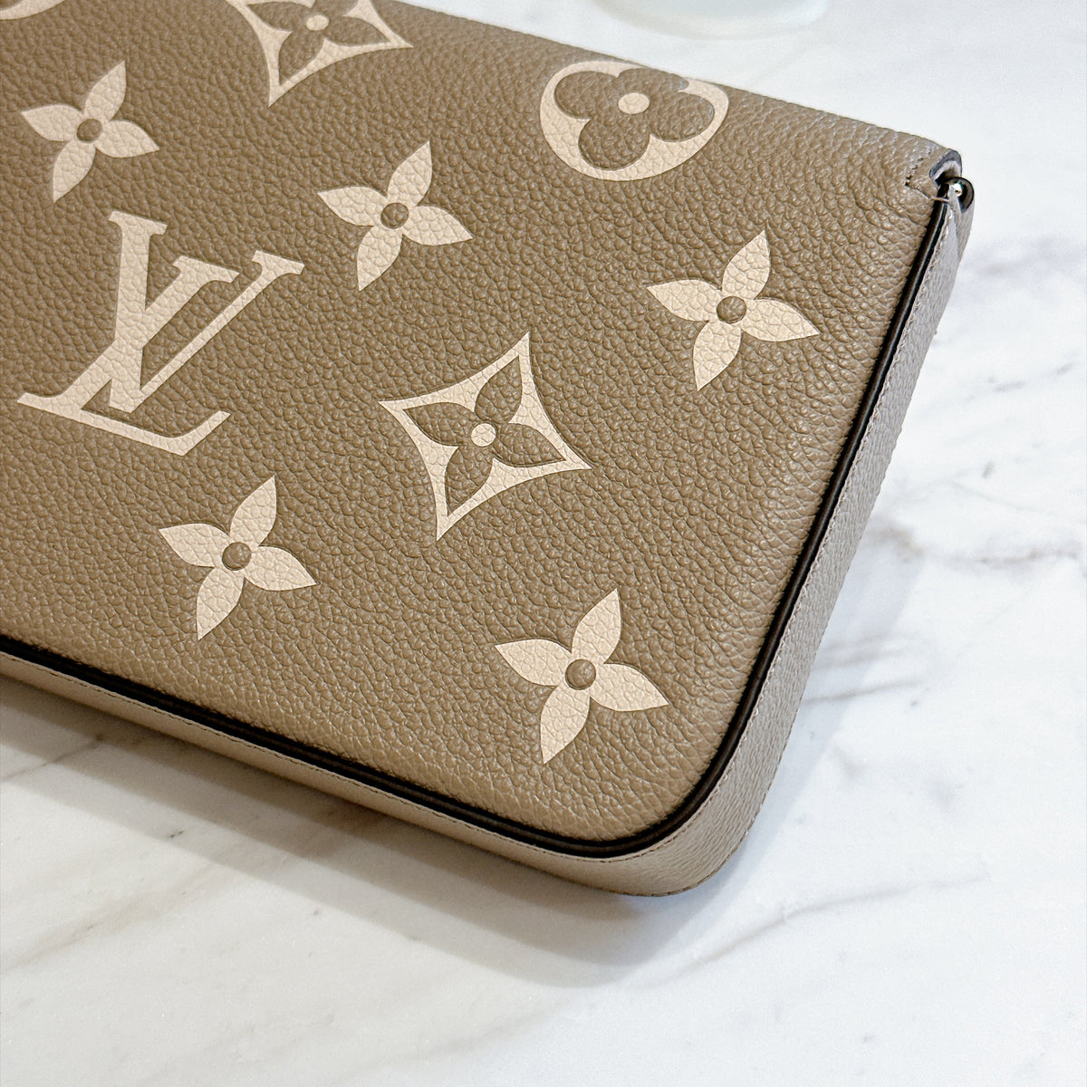 LV Felicie Pochette in Touterelle/Creme Empreinte Leather