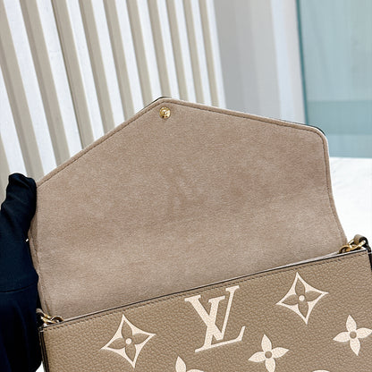 LV Felicie Pochette in Touterelle/Creme Empreinte Leather