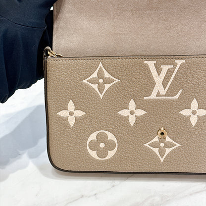LV Felicie Pochette in Touterelle/Creme Empreinte Leather