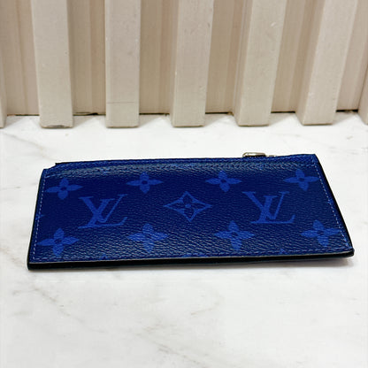 LV Taigarama Coin Card Holder in Cobalt Blue