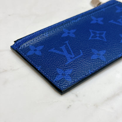 LV Taigarama Coin Card Holder in Cobalt Blue