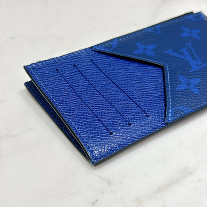 LV Taigarama Coin Card Holder in Cobalt Blue
