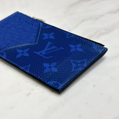 LV Taigarama Coin Card Holder in Cobalt Blue