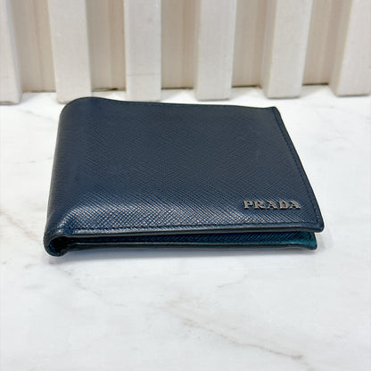 Prada Saffiano Leather Wallet in Baltico