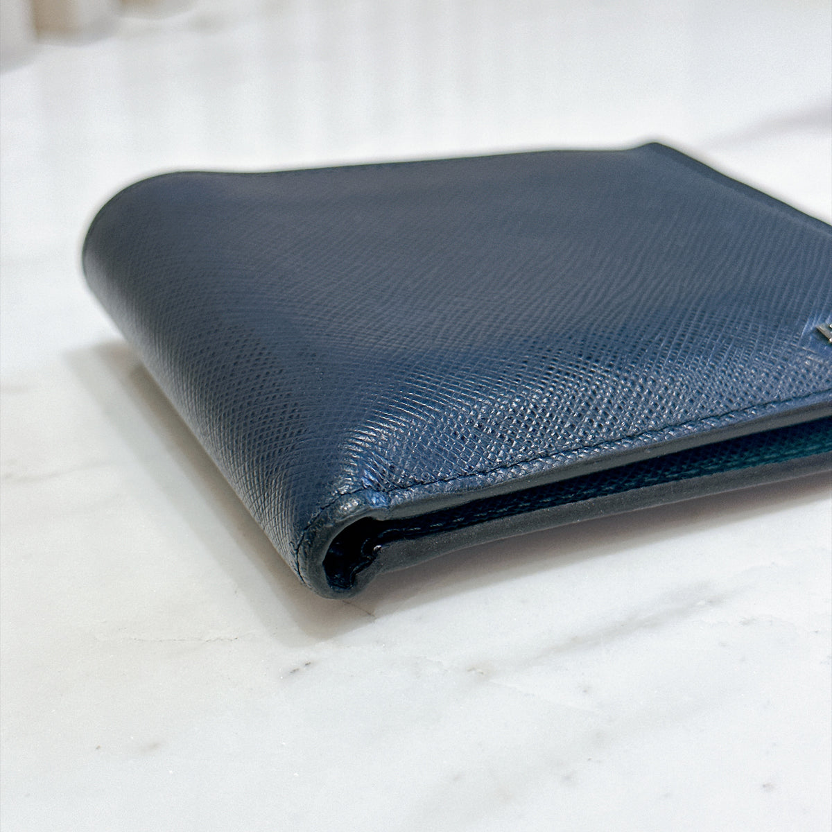 Prada Saffiano Leather Wallet in Baltico