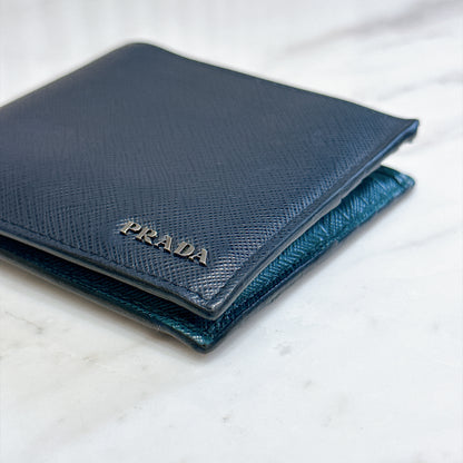 Prada Saffiano Leather Wallet in Baltico