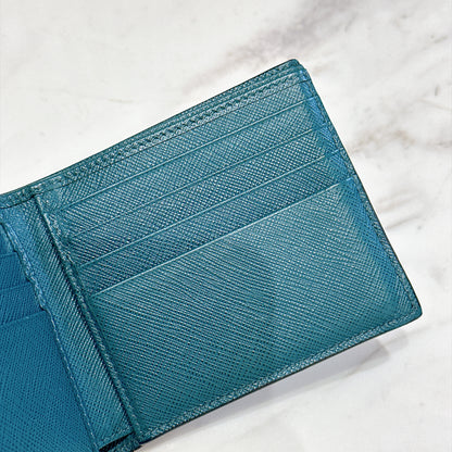 Prada Saffiano Leather Wallet in Baltico