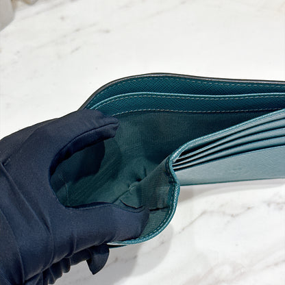 Prada Saffiano Leather Wallet in Baltico