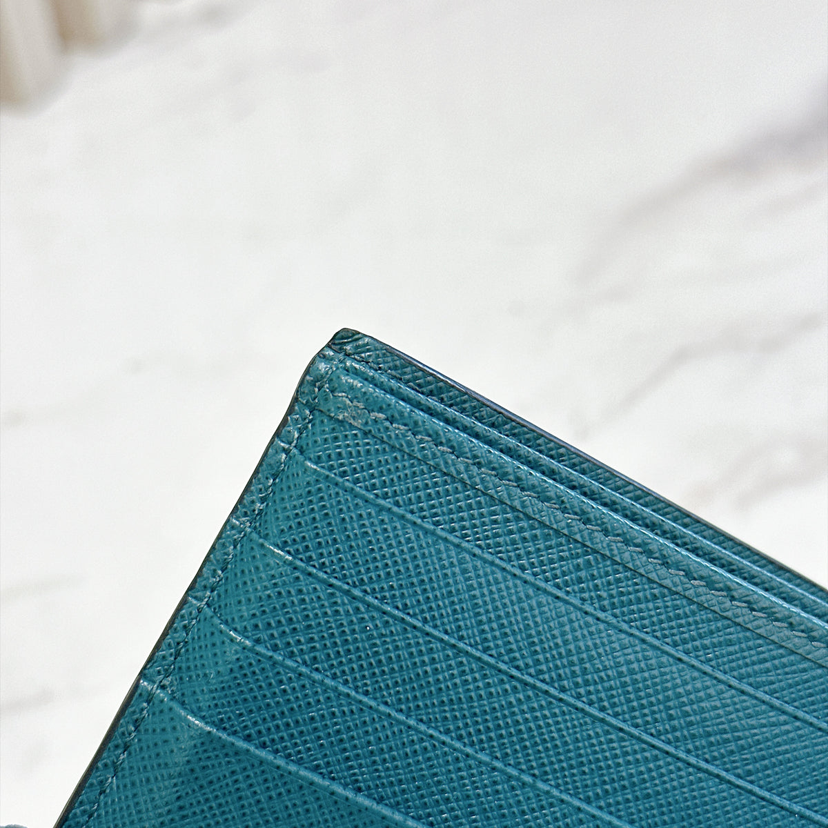 Prada Saffiano Leather Wallet in Baltico