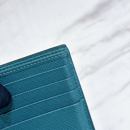 Prada Saffiano Leather Wallet in Baltico