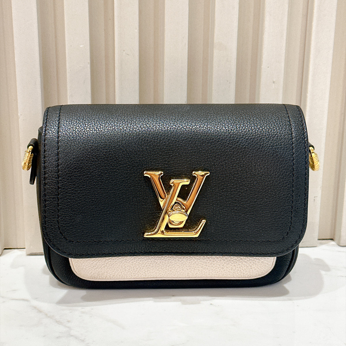 LV Lockme Tender in Black in Grained Calf Leather