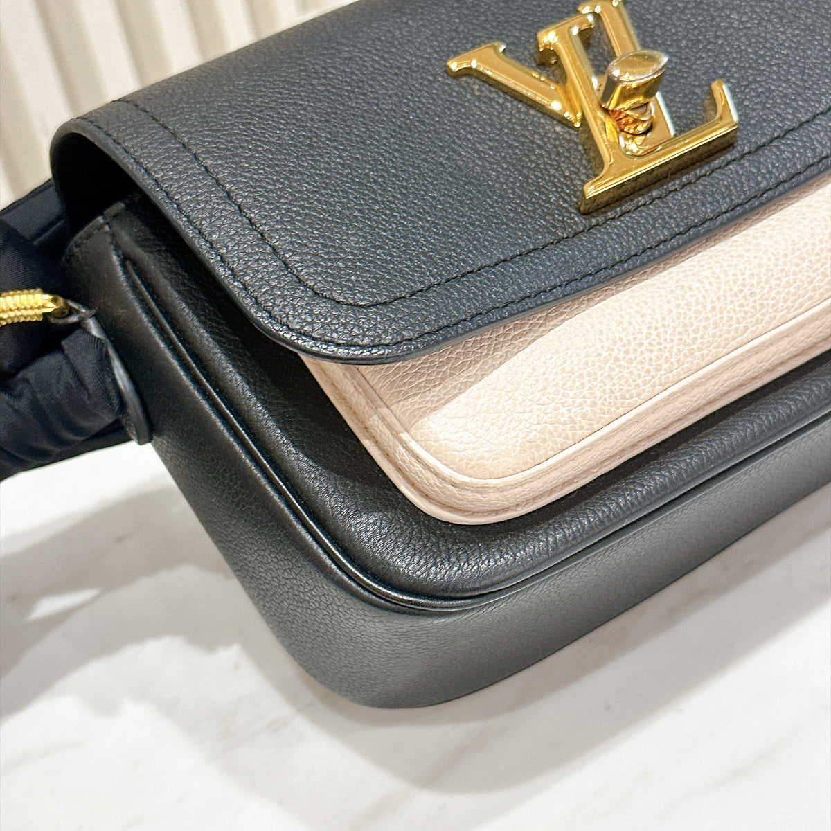 LV Lockme Tender in Black in Grained Calf Leather