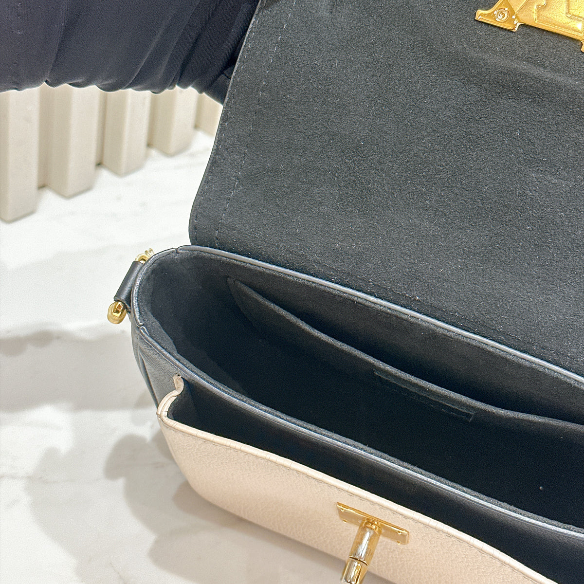LV Lockme Tender in Black in Grained Calf Leather