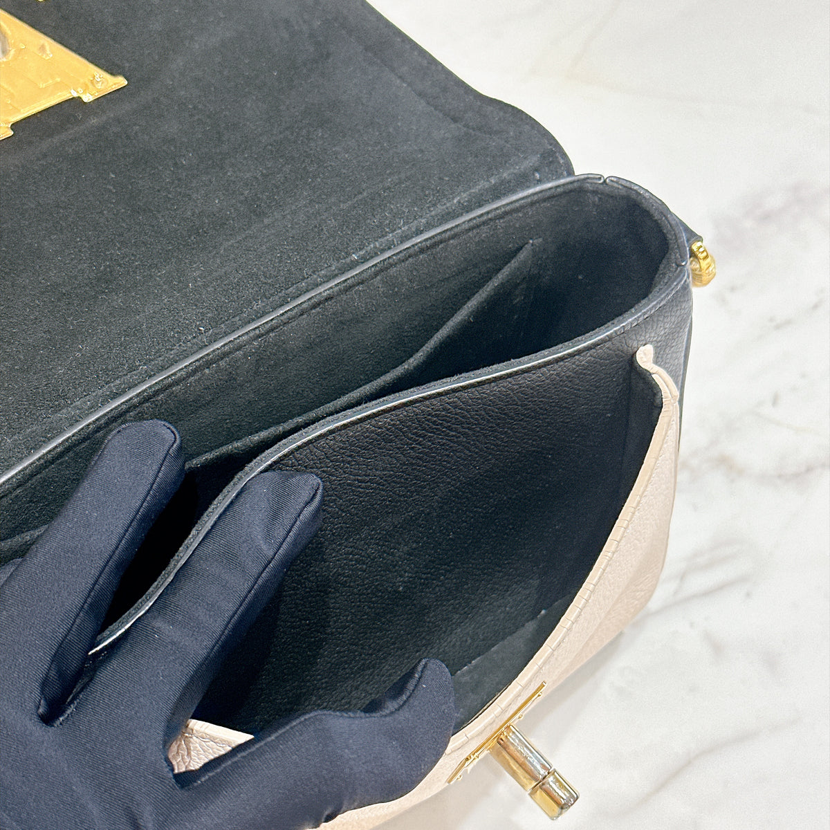 LV Lockme Tender in Black in Grained Calf Leather