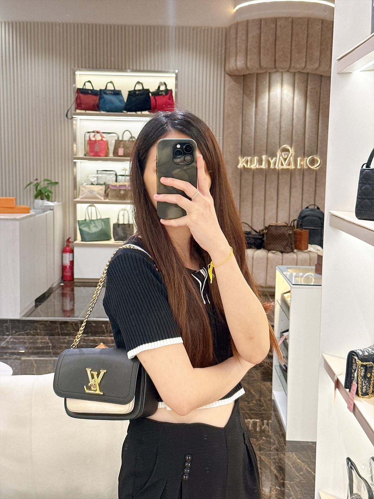 LV Lockme Tender in Black in Grained Calf Leather