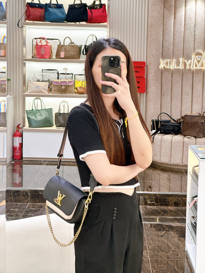 LV Lockme Tender in Black in Grained Calf Leather